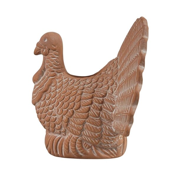 Terra Cotta Turkey Tea Light Holder Holiday Thanksgiving Decor Table Fall Autumn - Picture 2 of 10